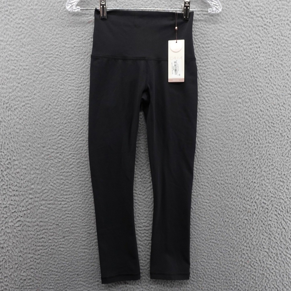 CALIA Womens Core Essential Capri Leggings Pure Black XXS High Rise NWT